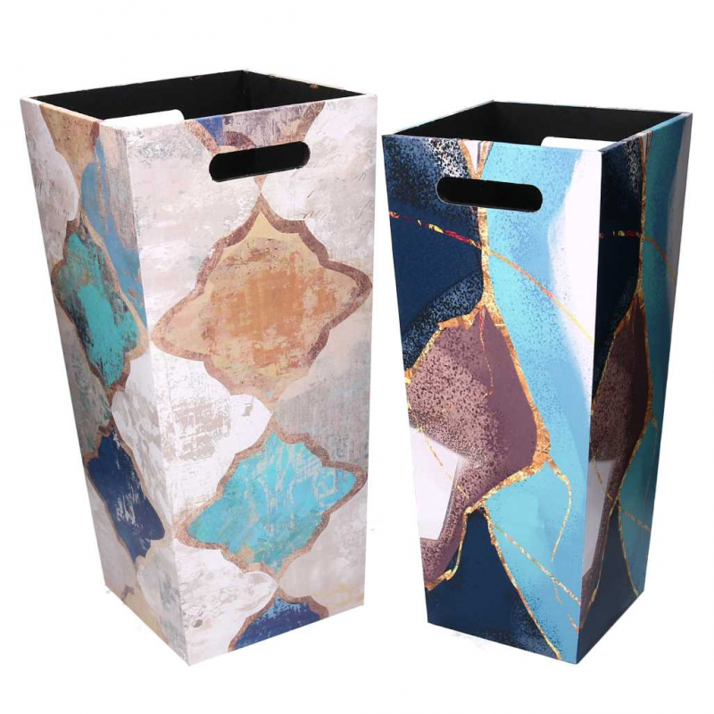 foto del prodotto portaombrelli ecopelle 1 2 blu marocco rettangolare cm 25x25h53
