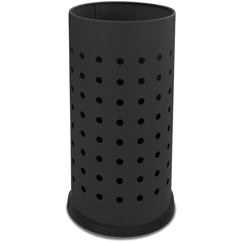 foto del prodotto portaombrelli in acciaio verniciato 24xh48 cm con vaschetta raccogli goccia nero