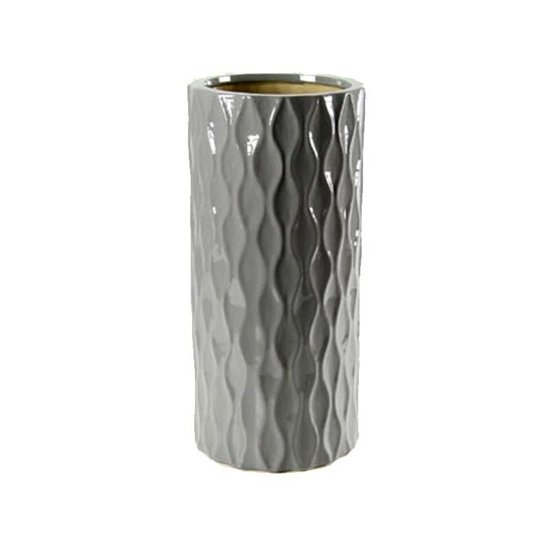 foto del prodotto portaombrelli in ceramica grigio design cm 23 x 51 h