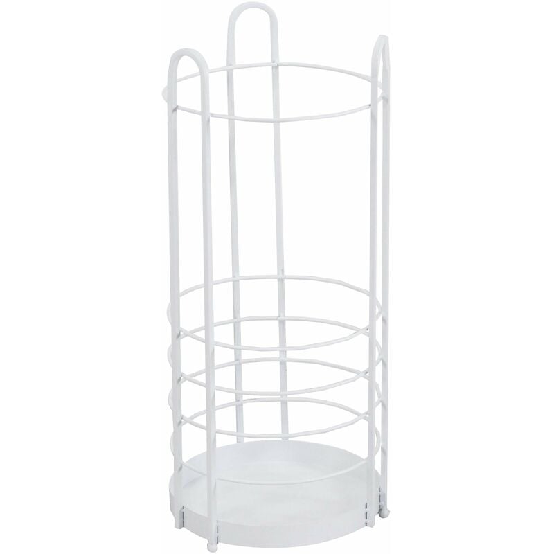 foto del prodotto portaombrelli in metallo bianco tondo cm 26xh60x26