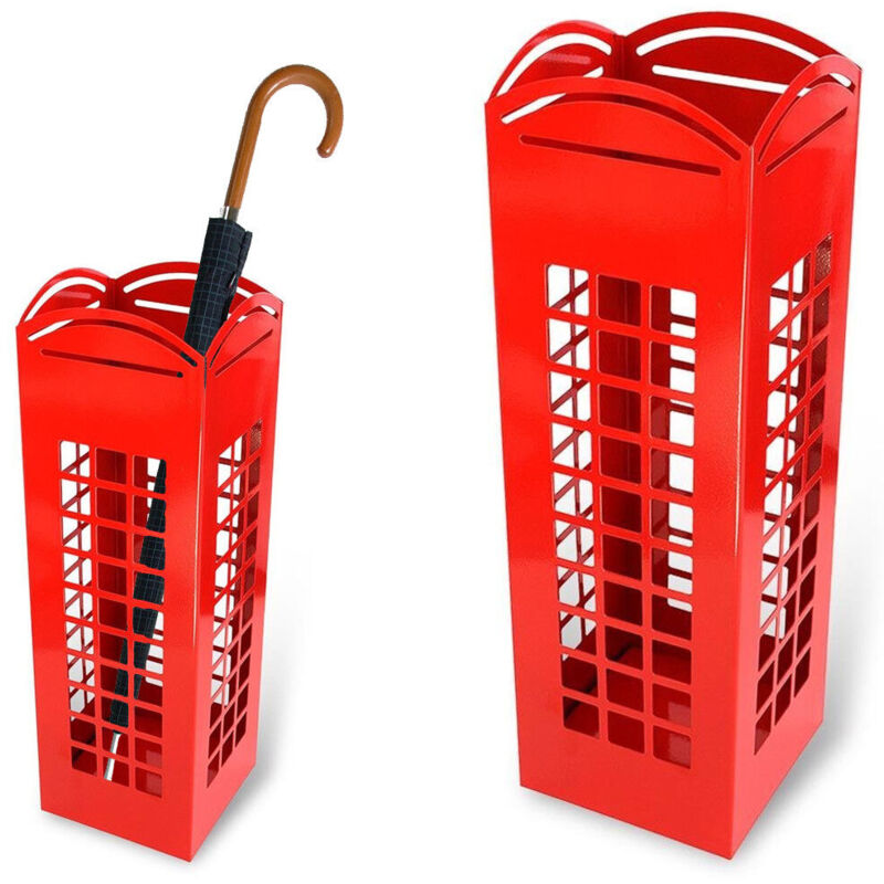 foto del prodotto portaombrelli in metallo design quadrato stand rosso london