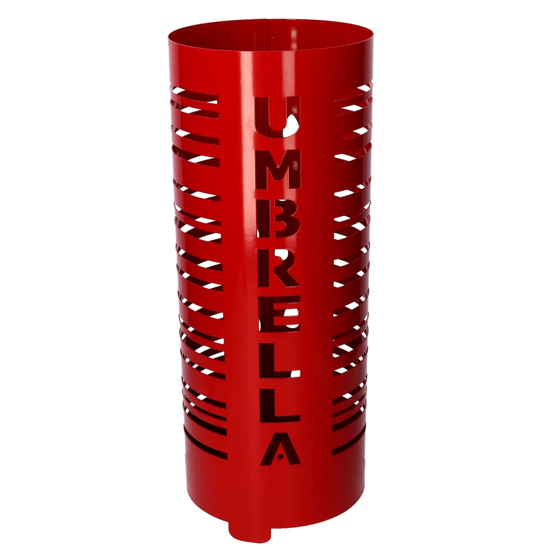 foto del prodotto portaombrelli metallo scritta umbrella rosso tondo cm 19h49