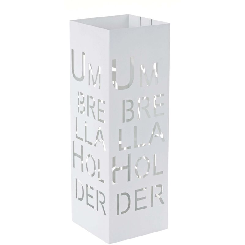 foto del prodotto portaombrelli quadrato modello portaombrelli 55 cm in metallo bianco con ganci 040004945