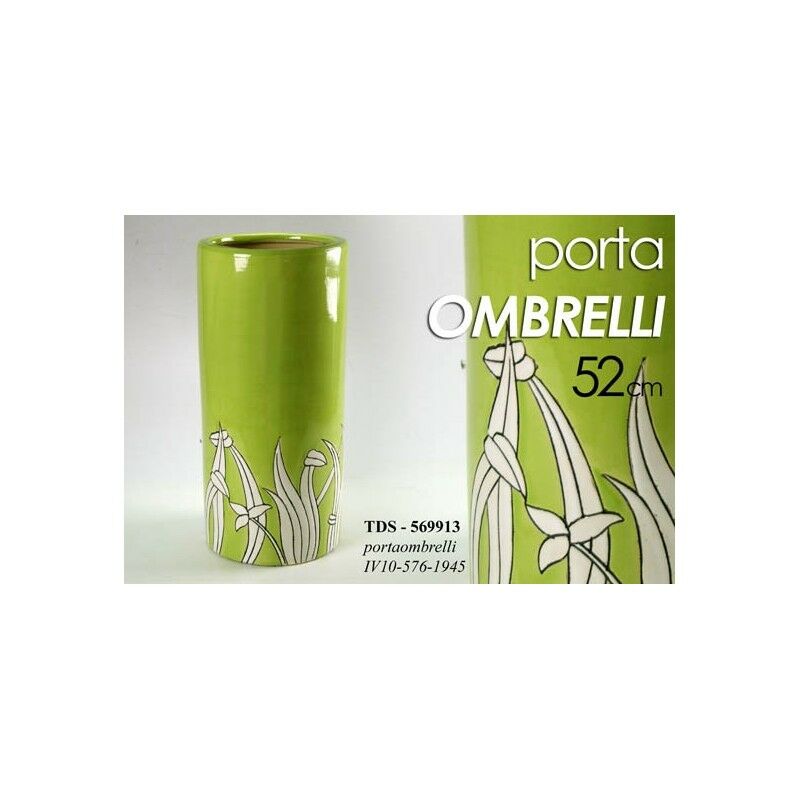 foto del prodotto portaombrelli verde in ceramica salvaspazio cm 50 h