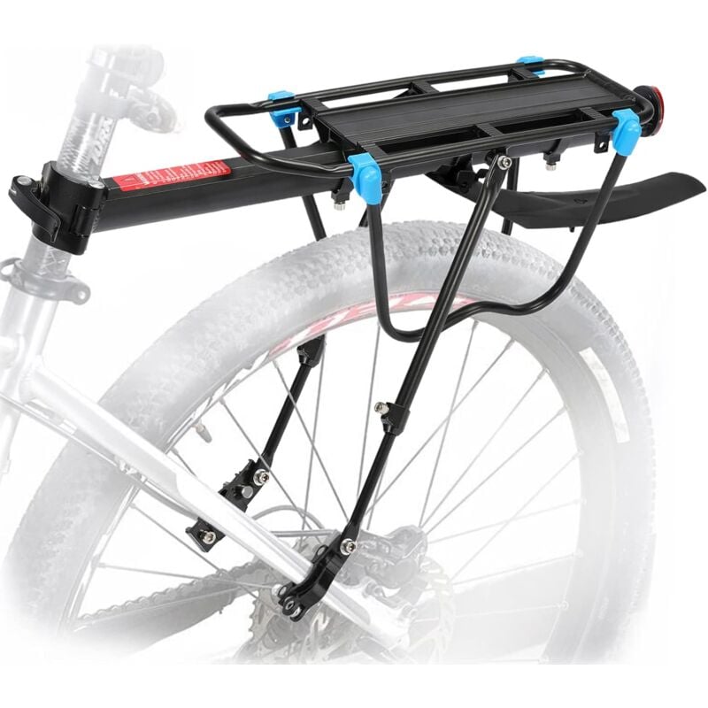 foto del prodotto portapacchi posteriore per bicicletta con capacit di 50 kg, portapacchi regolabile per mtb, reggisella con riflettore ad ala per carichi da ciclismo