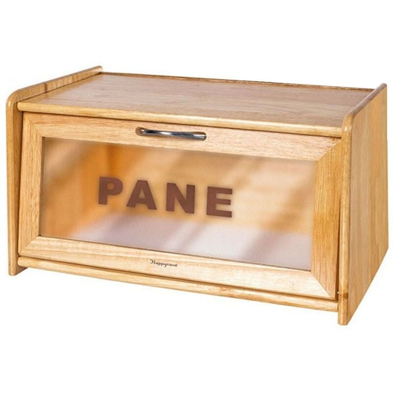 foto del prodotto portapane in legno contenitore portatutto cassetta con anta apribile per cucina tavolo 38 cm