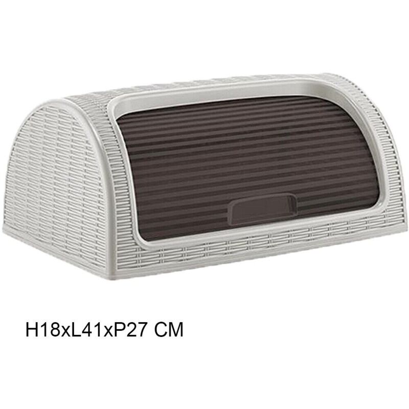 foto del prodotto portapane in plastica contenitore rattan con apertura a scomparsa per cucina cas colorigenerali bianco