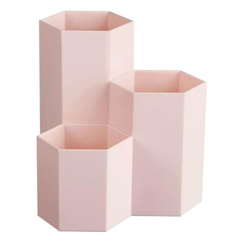 foto del prodotto portapenne esagonale creativo in plastica multiuso, portapenne, vaso da tavolo