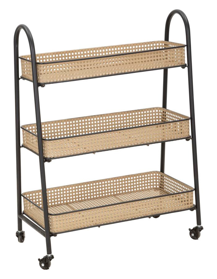 foto del prodotto portapiante 3 ripiani 60x30x80 cm con ruote in metallo