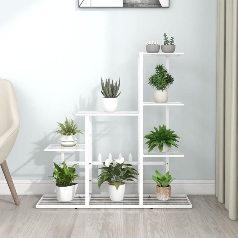 foto del prodotto portapiante 94,5x25x88 cm bianco in metallo vidaxl
