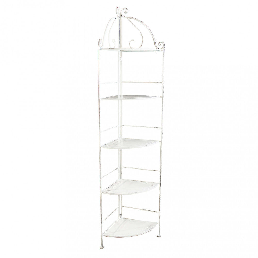 foto del prodotto portapiante arianne 5 piani ad angolo 50x35x175 h cm in acciaio bianco