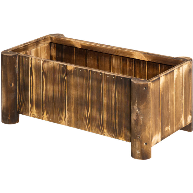 foto del prodotto portapiante fioriera da esterno rettangolare in legno outsunny