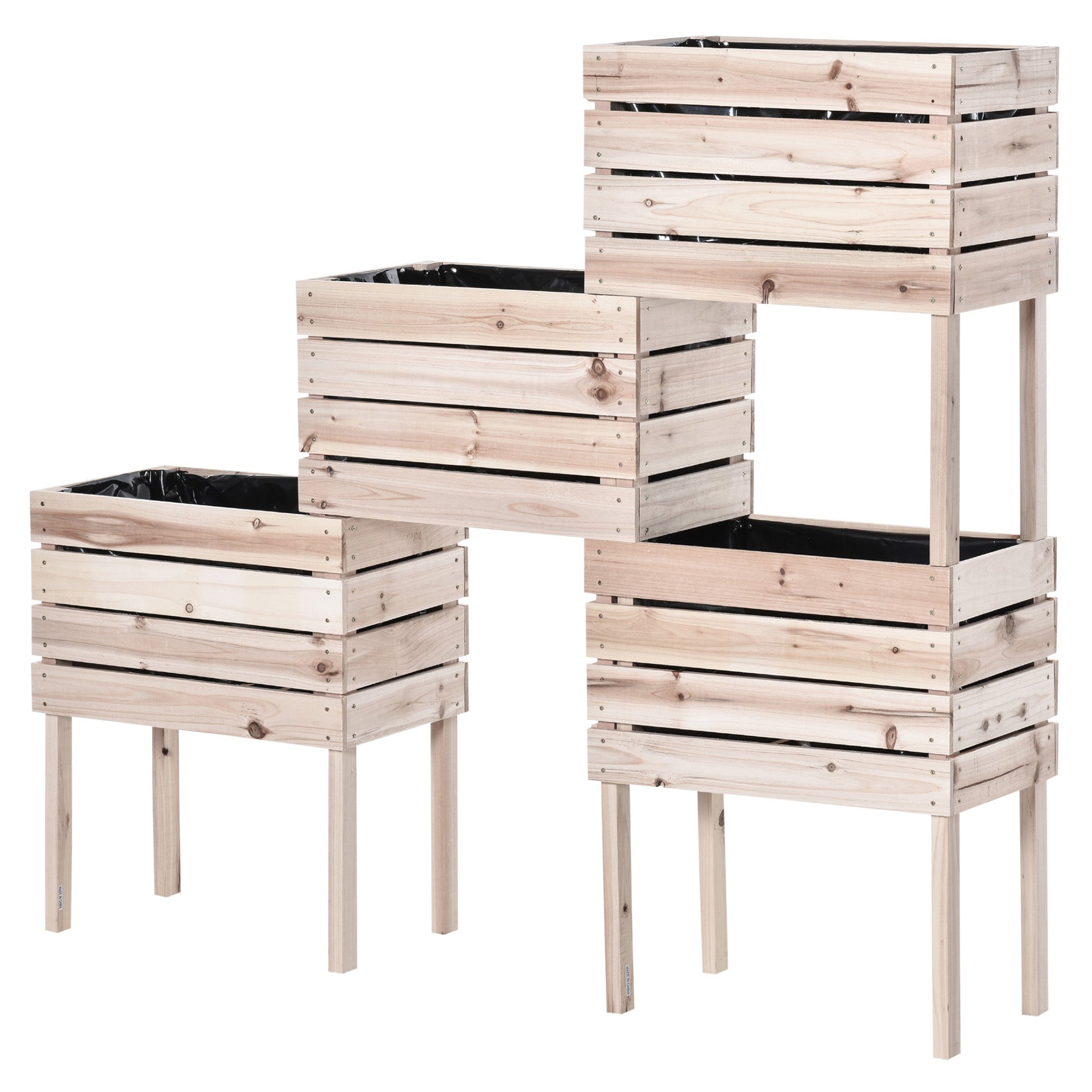 foto del prodotto portapiante fioriera da giardino 50x30x60 cm in legno naturale