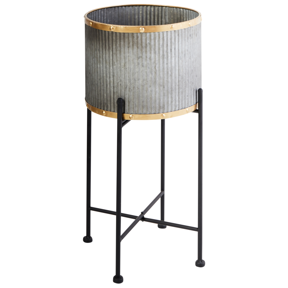 foto del prodotto portapiante per interni e per esterni in metallo grigio 26 x 26 x 52 cm stile industriale