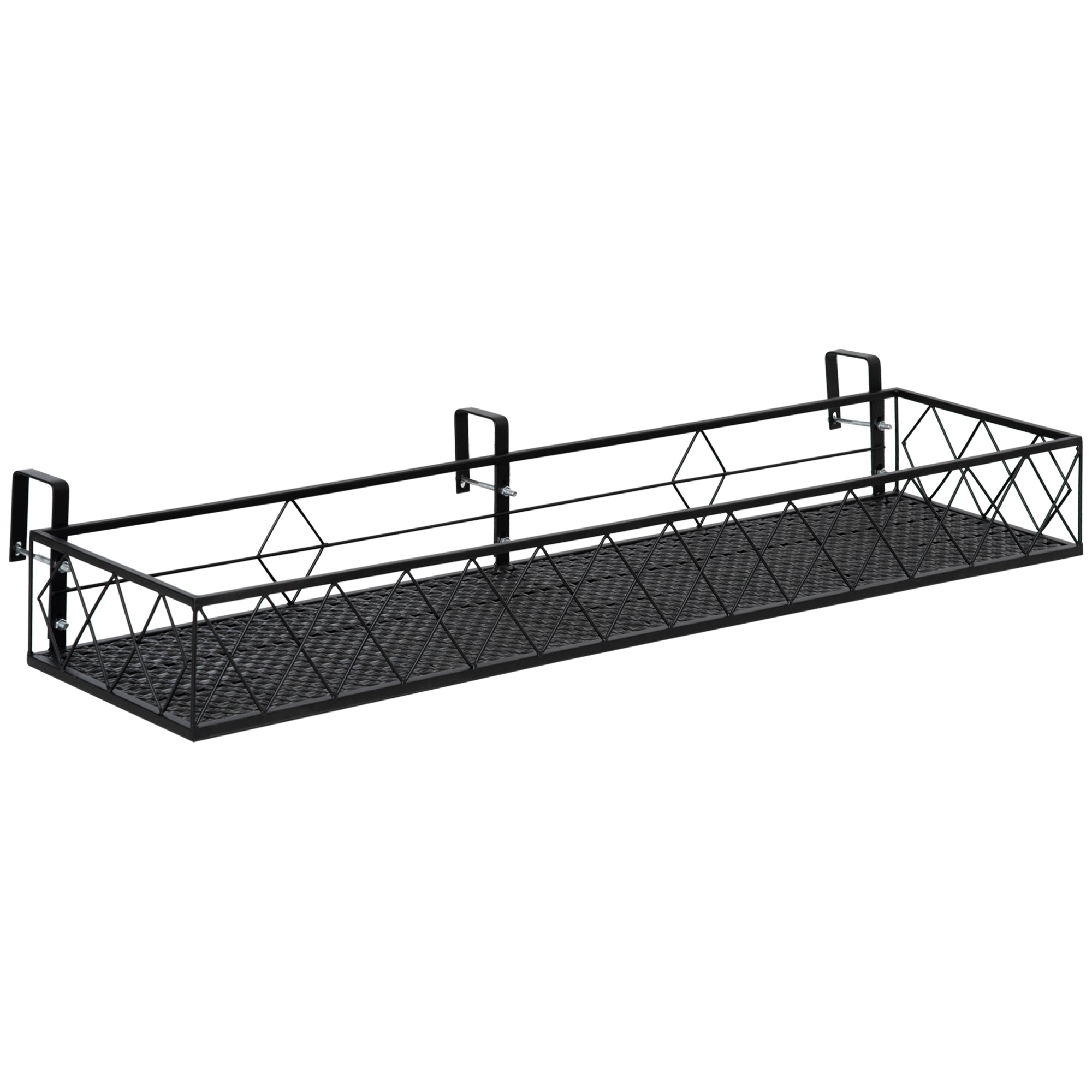 foto del prodotto portapiante per ringhiera 100x31x12 cm in metallo nero