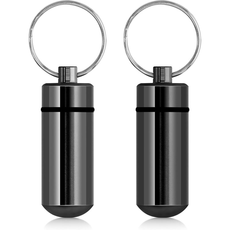 foto del prodotto portapillole 2x portapillole portatile per ufficio, viaggi e medicine nero sollbry