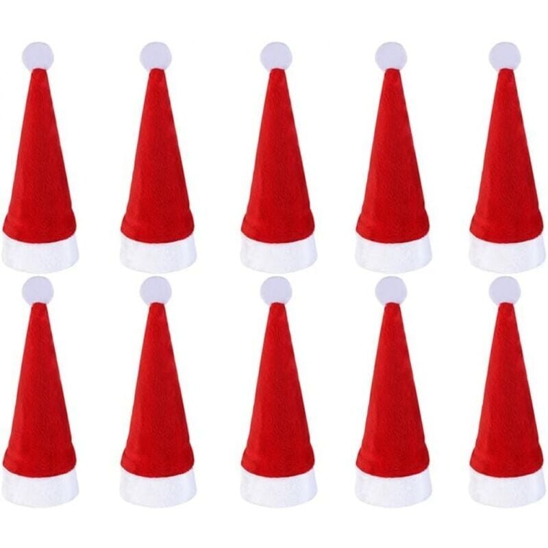 foto del prodotto portaposate a forma di cappello di babbo natale 10 pezzi stoviglie per feste di natale, decorazioni per la tavola