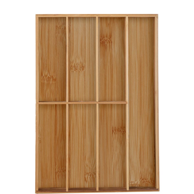foto del prodotto portaposate da cassetto, bamb , 7 scomparti, divisore posate e utensili da cucina, 4,5x30,5x44,5 cm, naturale relaxdays
