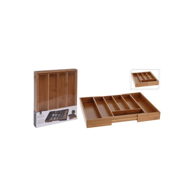 foto del prodotto portaposate da cassetto estensibile in bamboo 28 45 cm x 33,5 cm