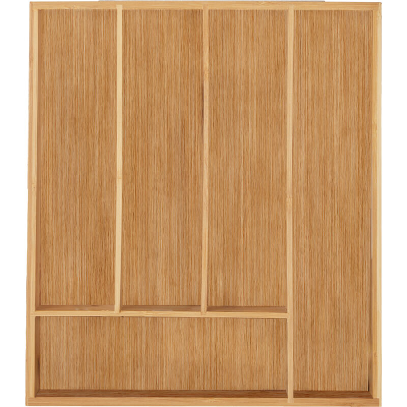 foto del prodotto portaposate da cassetto in bamb , 5 scomparti, divisore posate utensili da cucina, 5 x 30 x 34 cm, naturale relaxdays
