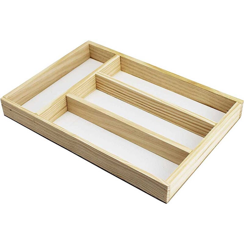 foto del prodotto portaposate in legno 4 posti da cassetto per posate forchette coltelli cucina decoupage