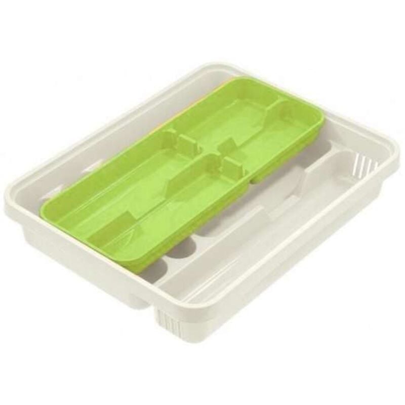 foto del prodotto portaposate in plastica bianco lime 6 2 scomparti 40x31cm tontarelli