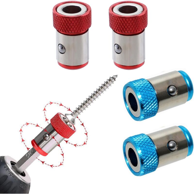 foto del prodotto portapunte magnetico dpzo 4 pezzi anello magnetico, punta magnetica, adatto per punte per cacciavite a doppia testa di diametro, punte per cacciavite
