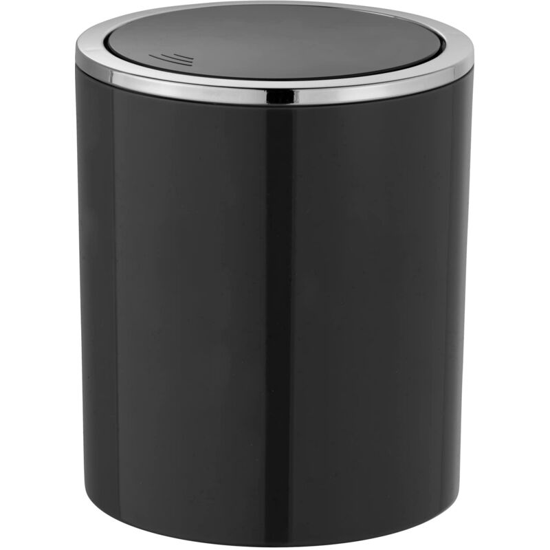 foto del prodotto portarifiuti con coperchio basculante inca nero 2 ltr. contenitore portarifiuti con coperchio basculante capacit 2 l, abs, 14 x 16.8 x 14 cm,