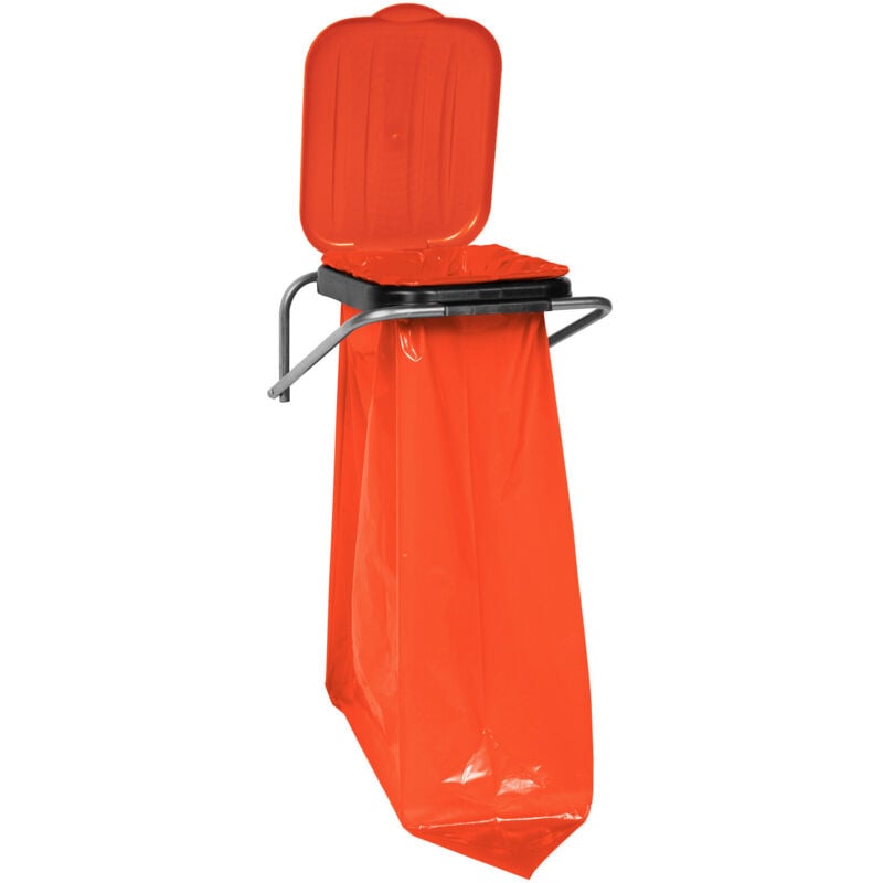 foto del prodotto portarifiuti da parete rosso per la raccolta differenziata - sacchi da 120l