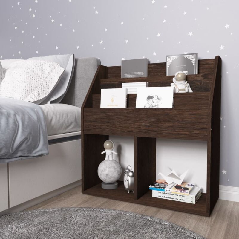 foto del prodotto portariviste bambini rovere fumo 71x30x78,5cm legno multistrato vidaxl