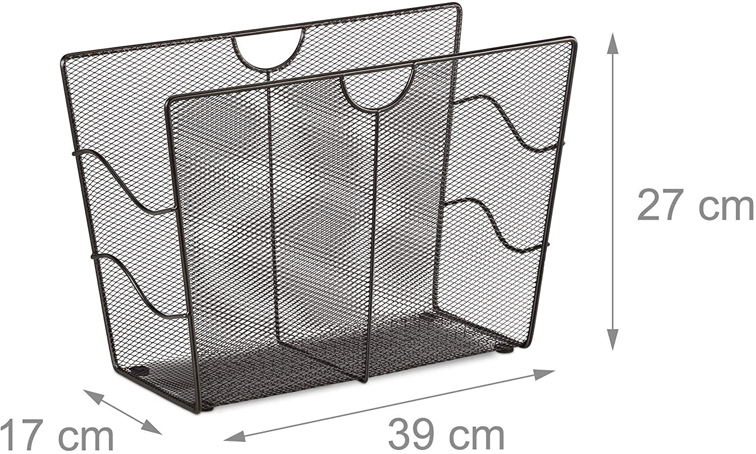 foto del prodotto portariviste in rete metallica portariviste in rete intrecciata 39 cm nero 13 0002229 2