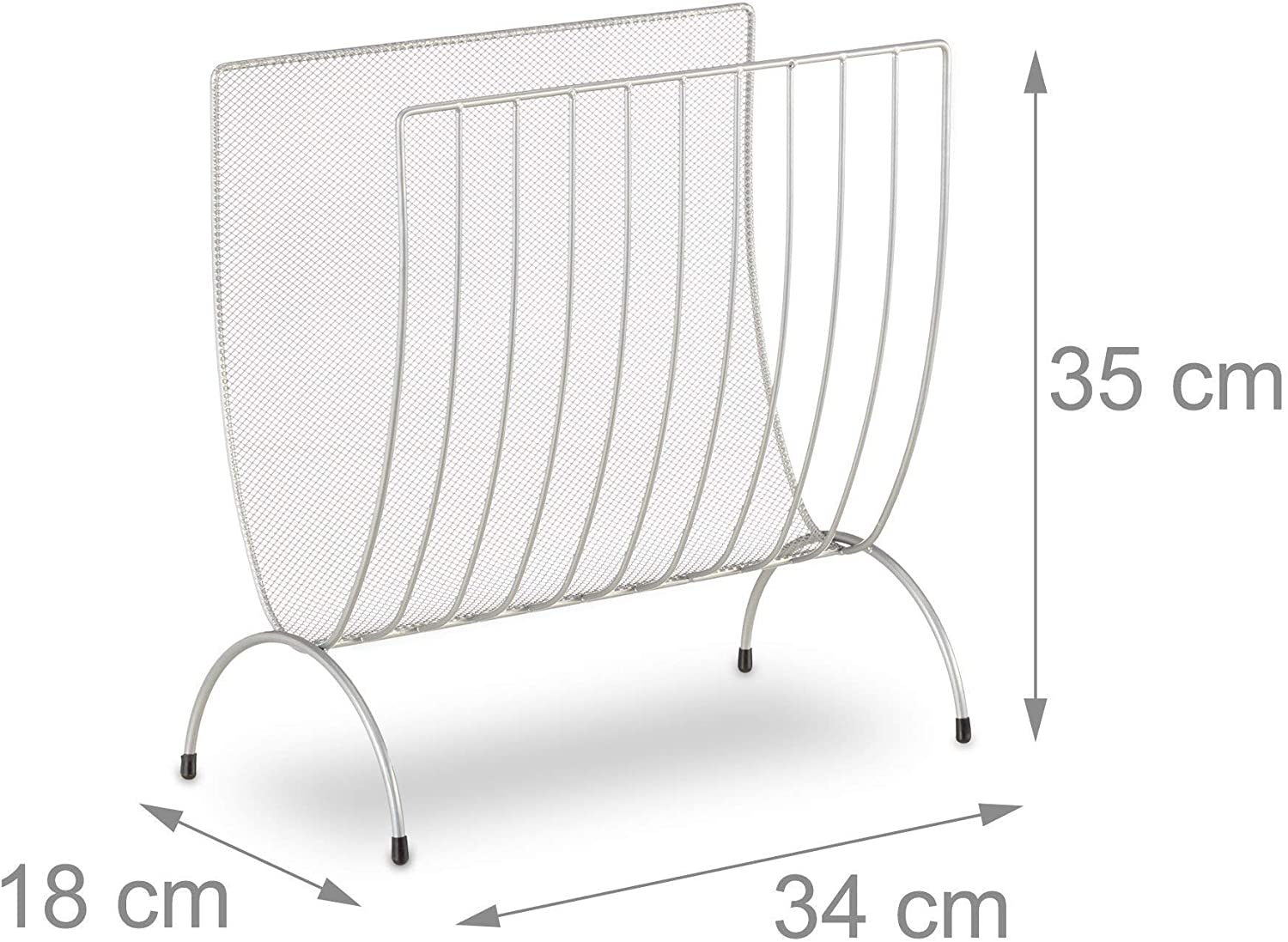 foto del prodotto portariviste in rete metallica portariviste selezionatore in rete intrecciata grigia 13 0002230