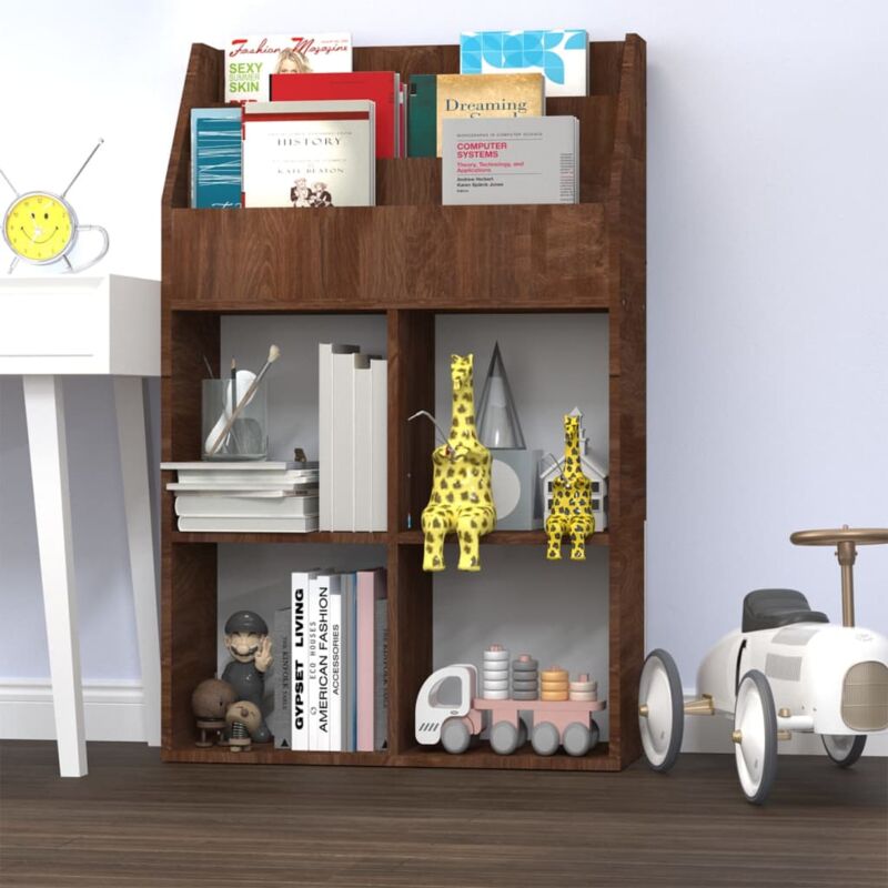 foto del prodotto portariviste per bambini rovere marrone 71x30x114cm legno vidaxl