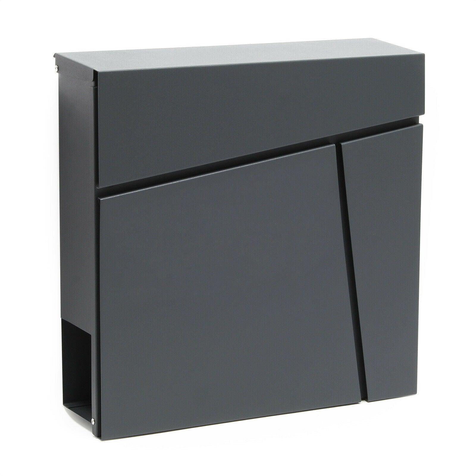 foto del prodotto portariviste per giornali e cassette postali da parete di design antracite acciaio zincato 37 x 37 x 10,5 cm antracite 16 0000098
