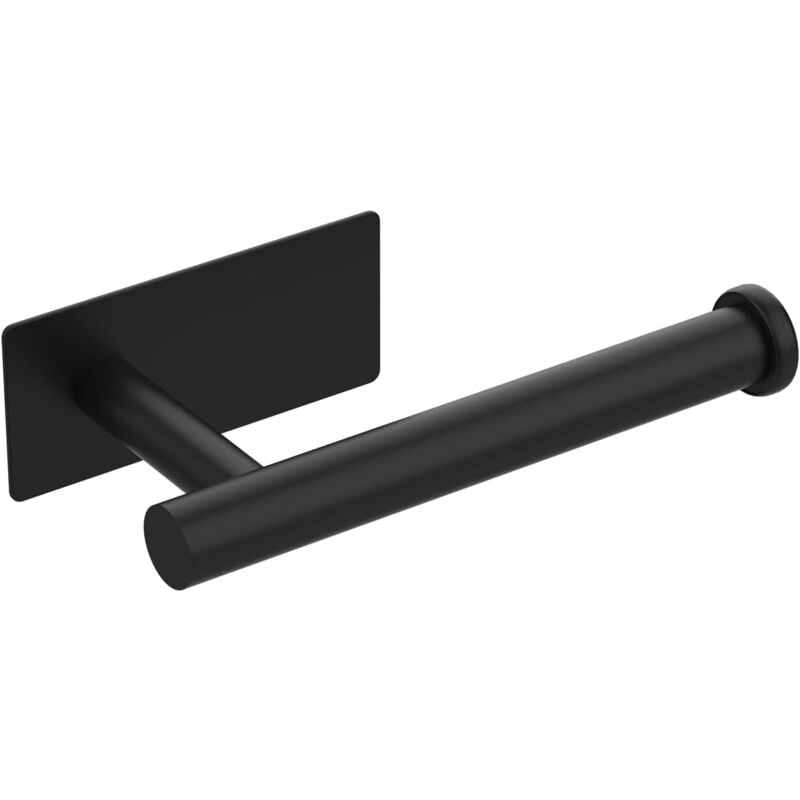 foto del prodotto portarotolo autoadesivo in acciaio inossidabile portarotolo di carta da parete senza foratura per bagno cucina nero