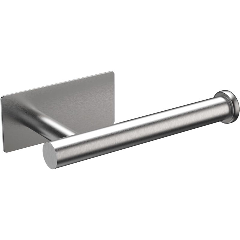 foto del prodotto portarotolo autoadesivo in acciaio inossidabile portarotolo di carta da parete senza foratura per bagno cucina nichel spazzolato