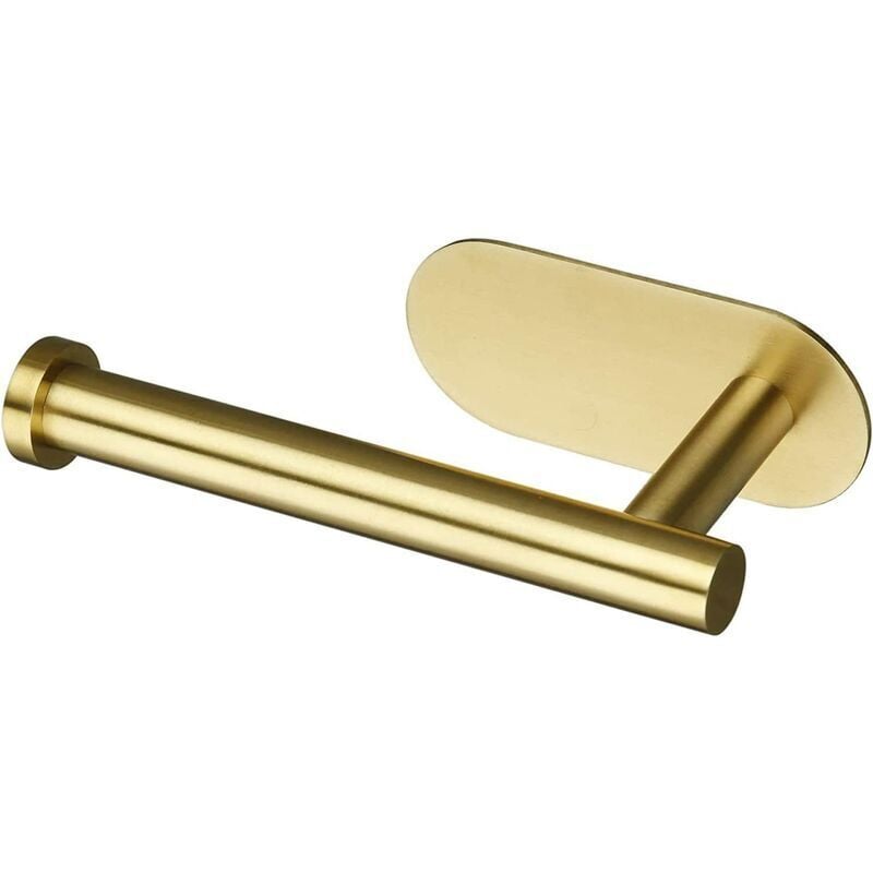 foto del prodotto portarotolo autoadesivo sus 304 in acciaio inossidabile spazzolato oro senza foratura per bagno camera da letto cucina con super colla