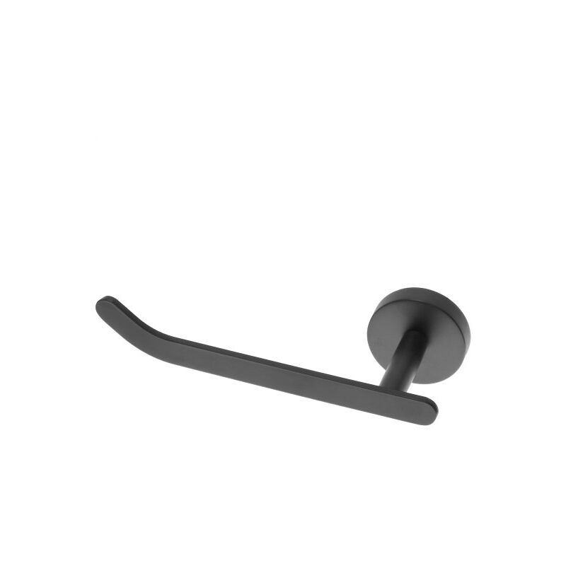 foto del prodotto portarotolo da bagno, accessorio da parete in acciaio nero opaco, serie chic black.