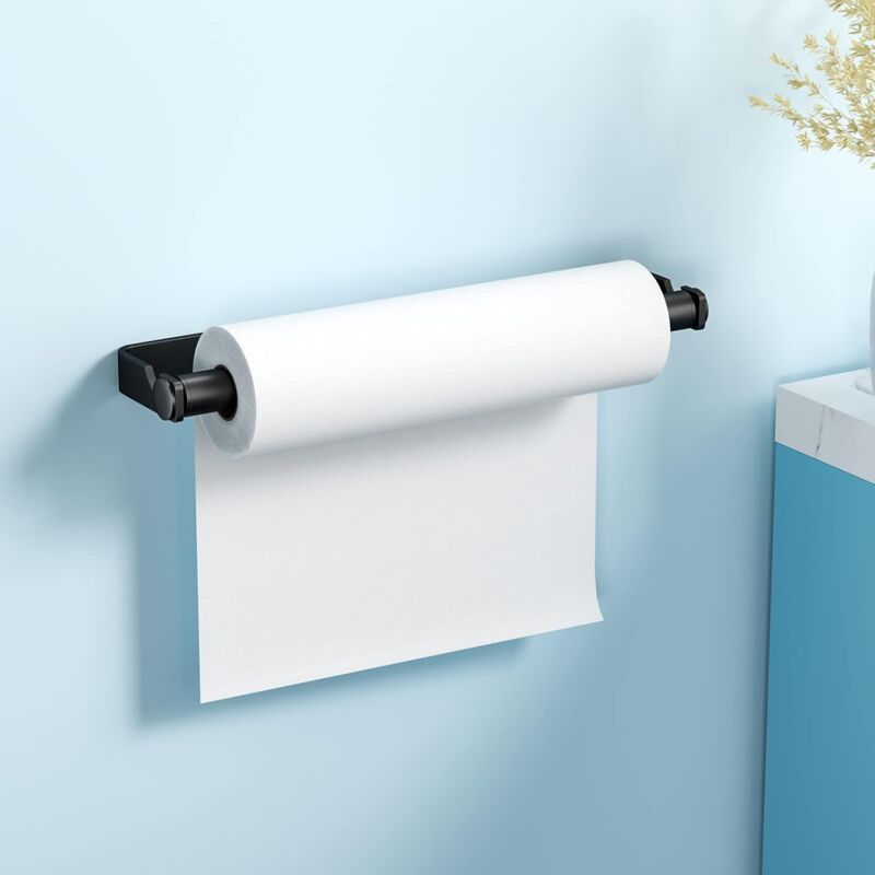 foto del prodotto portarotolo da cucina da 300 mm, portarotolo di carta igienica, portarotolo autoadesivo in acciaio inox, portarotolo a parete, per cucina, bagno,