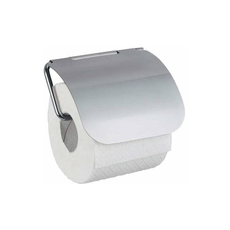 immagine 0 del prodotto portarotolo da parete con coperchio osimo, portarotolo per carta igienica con fissaggio senza foratura static loc plus , acciaio, 13x13,5x3 cm,