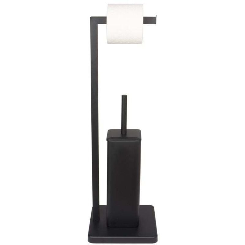 foto del prodotto portarotolo in piedi con scopino 20x63cm nero