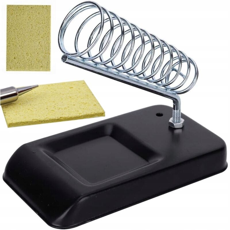 foto del prodotto portasaldatore universale in metallo con spugnetta per la pulizia della punta, 127,5 x 64 mm