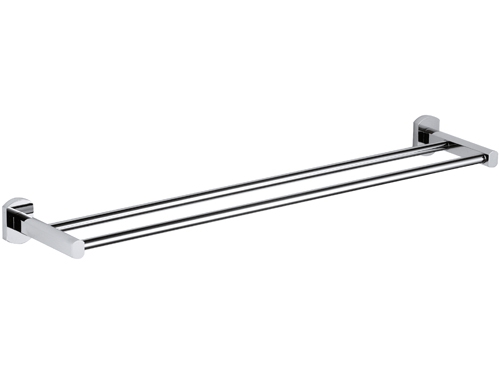 foto del prodotto portasalviette da muro doppio 60 cm con supporti cromati serie forma
