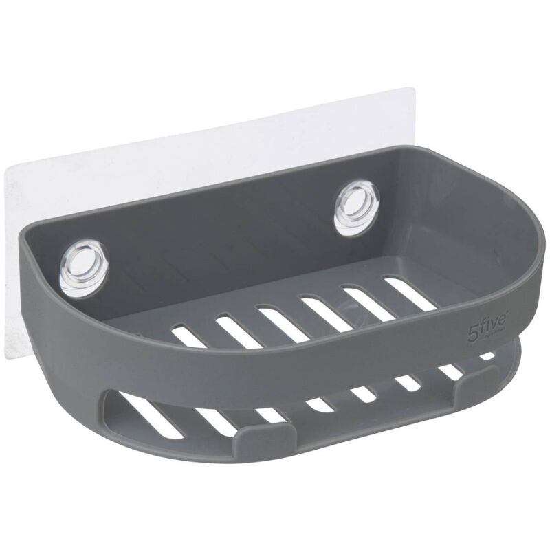 foto del prodotto portasapone a ventosa bath n store grigio 5five
