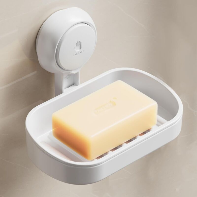 foto del prodotto portasapone a ventosa per bagno, capacit massima 5 kg, saponetta per doccia, montaggio a parete, senza foratura, portasapone in plastica rimovibile
