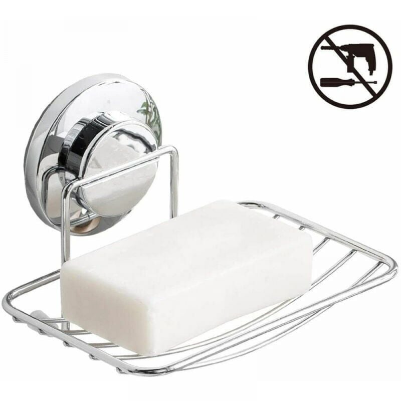 foto del prodotto portasapone a ventosa super resistente a un piano porta spugna in acciaio inossidabile resistente per bagno e cucina