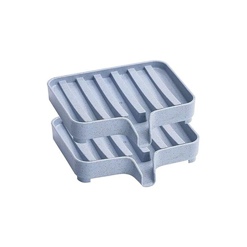 foto del prodotto portasapone autosvuotante per bagno e cucina, set da 2 blu 
