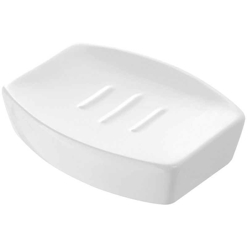 foto del prodotto portasapone bagno bianco d appoggio in ceramica