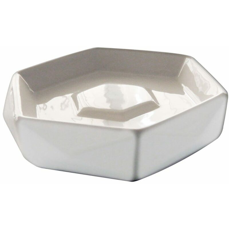 foto del prodotto portasapone bianco in ceramica da appoggio biancospino