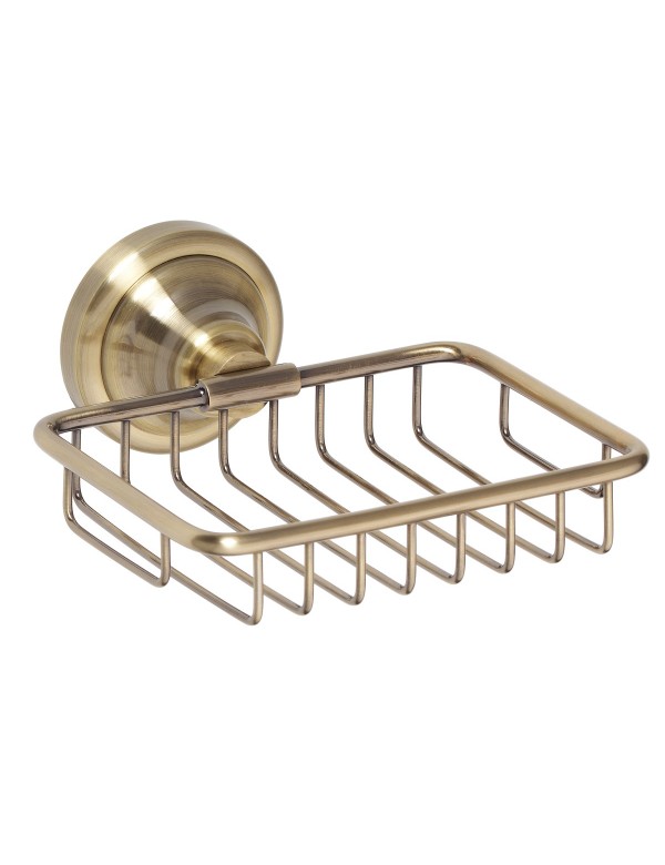 foto del prodotto portasapone con griglia in ottone installazione a parete retro 14x6,5x14,2 cm